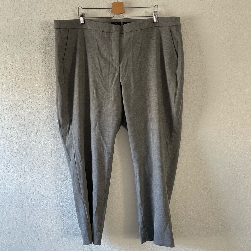 J. Crew Women Kate Straight Leg Pant in Four Season Stretch Gray Size 22